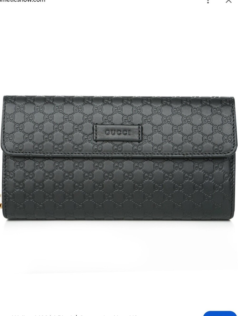 Gucci Micro G Guccisima Black Embossed Signature Continental Leather Wallet EUC
